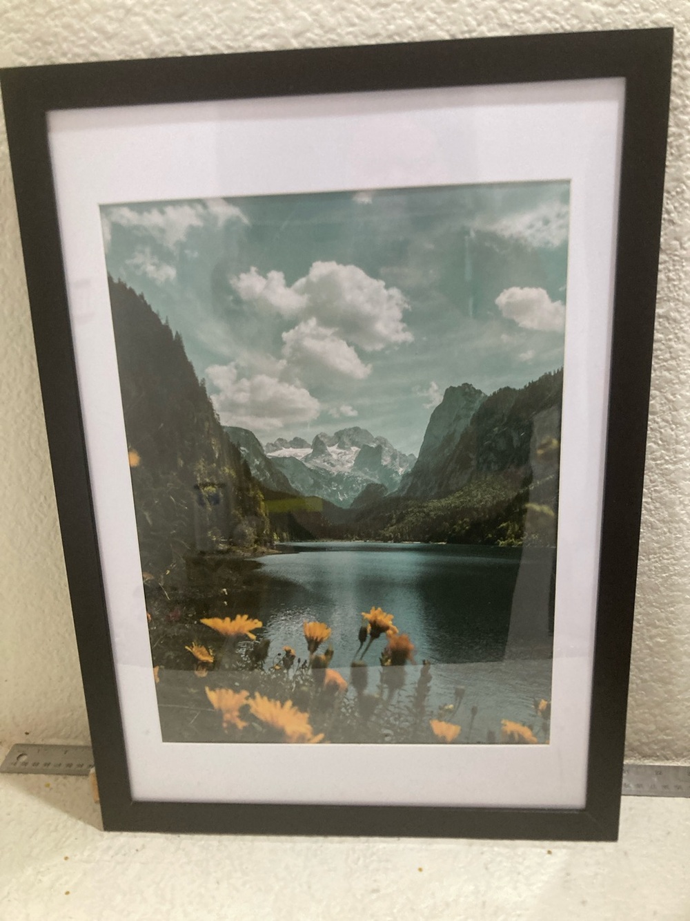 Black Framed Mountain Lake Wall Art Print - Scenic Landscape